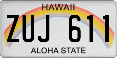 HI license plate ZUJ611