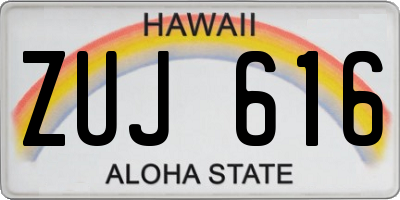 HI license plate ZUJ616