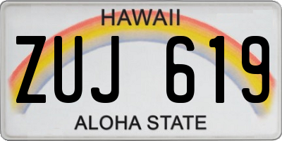 HI license plate ZUJ619