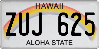 HI license plate ZUJ625