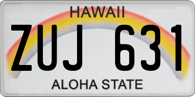 HI license plate ZUJ631