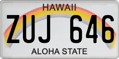 HI license plate ZUJ646