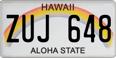 HI license plate ZUJ648