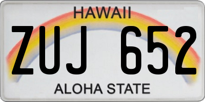 HI license plate ZUJ652