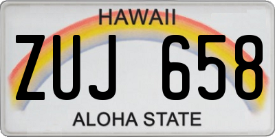 HI license plate ZUJ658