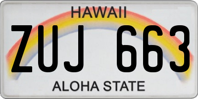 HI license plate ZUJ663