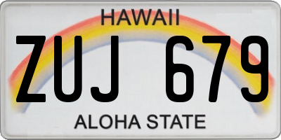 HI license plate ZUJ679