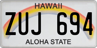HI license plate ZUJ694