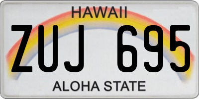 HI license plate ZUJ695