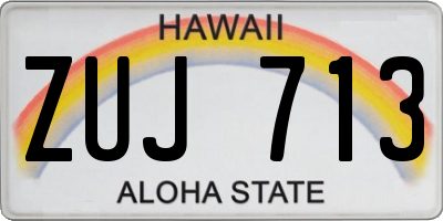 HI license plate ZUJ713