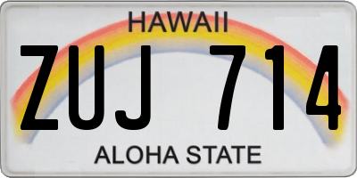 HI license plate ZUJ714