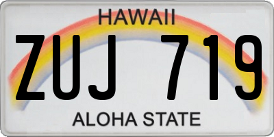 HI license plate ZUJ719
