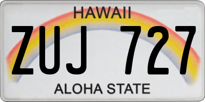 HI license plate ZUJ727