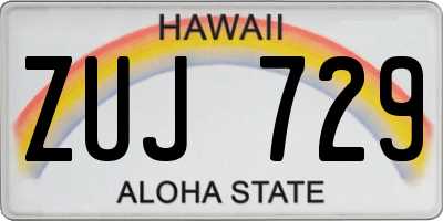 HI license plate ZUJ729