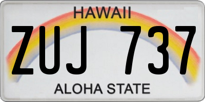 HI license plate ZUJ737