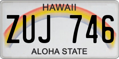 HI license plate ZUJ746