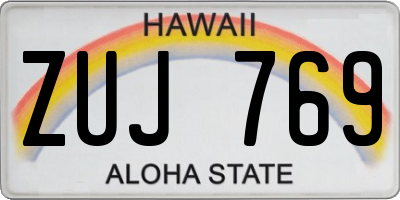 HI license plate ZUJ769