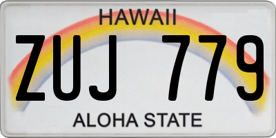HI license plate ZUJ779