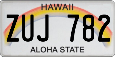 HI license plate ZUJ782