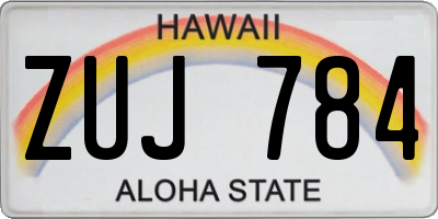 HI license plate ZUJ784
