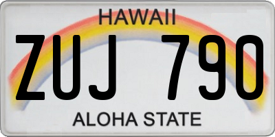 HI license plate ZUJ790