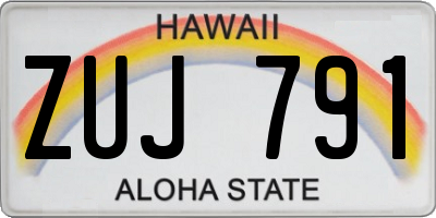 HI license plate ZUJ791
