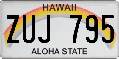HI license plate ZUJ795