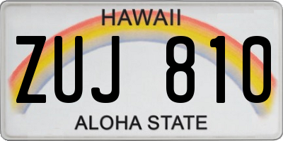 HI license plate ZUJ810