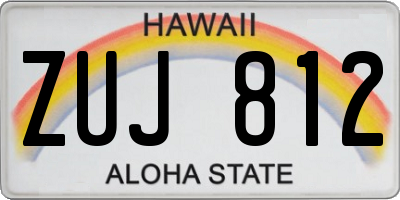HI license plate ZUJ812