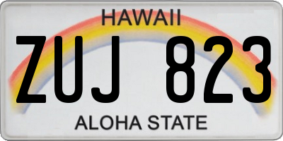 HI license plate ZUJ823
