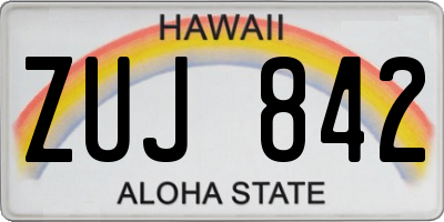 HI license plate ZUJ842