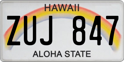 HI license plate ZUJ847