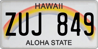 HI license plate ZUJ849