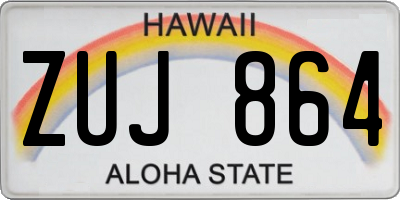 HI license plate ZUJ864