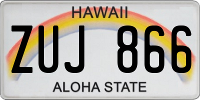 HI license plate ZUJ866
