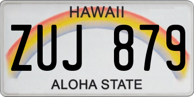 HI license plate ZUJ879