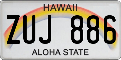 HI license plate ZUJ886