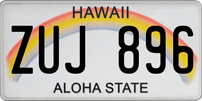 HI license plate ZUJ896