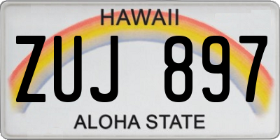 HI license plate ZUJ897