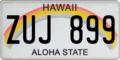 HI license plate ZUJ899