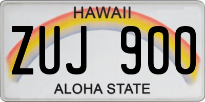 HI license plate ZUJ900