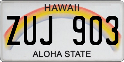 HI license plate ZUJ903