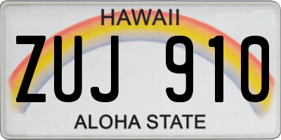 HI license plate ZUJ910