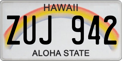 HI license plate ZUJ942