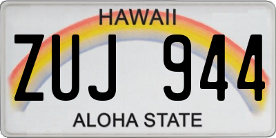HI license plate ZUJ944