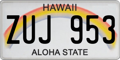 HI license plate ZUJ953