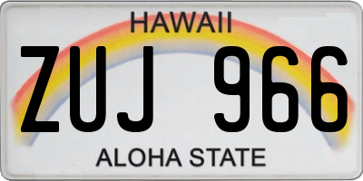 HI license plate ZUJ966