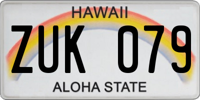 HI license plate ZUK079