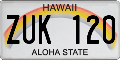 HI license plate ZUK120