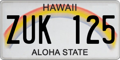 HI license plate ZUK125